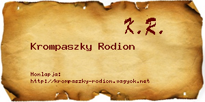Krompaszky Rodion névjegykártya